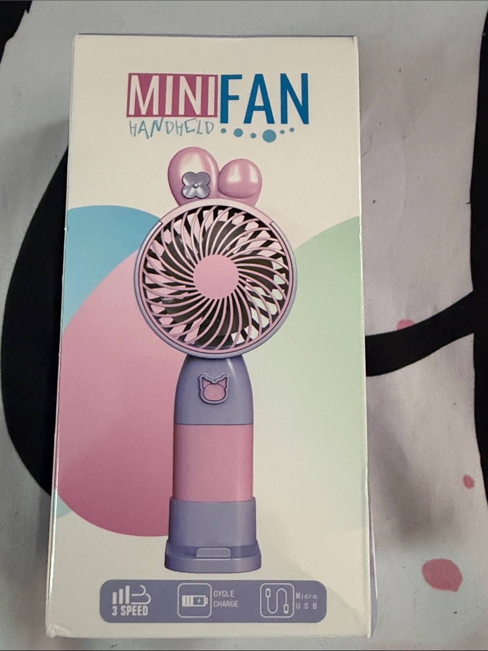 Cute Mini Handheld Fan - Pink & Lavender Lil Fan Big Breeze💨